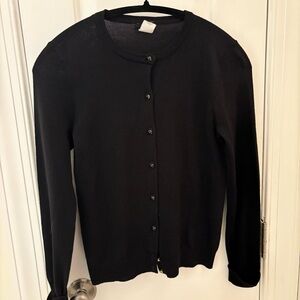 J. Crew Vintage 100 % Merino Wool Black Women's Cardigan Sweater size S